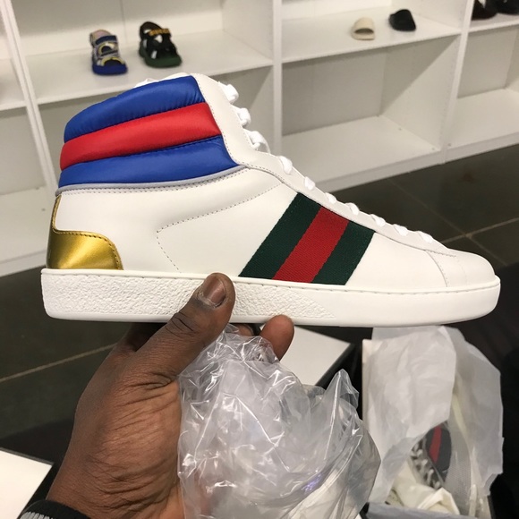 Size 10.5 hi top Gucci luxury sneakers - Picture 1 of 2